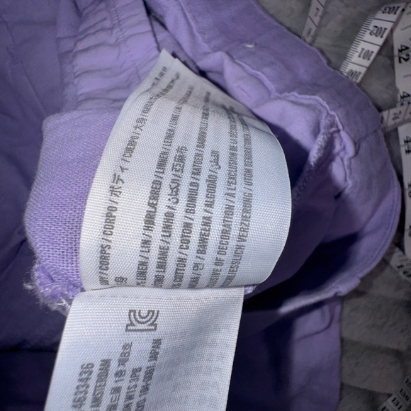 Abercrombie & Fitch Pants Women's‎ Medium Lilac Linen Blend Wide Leg High Waist - Picture 12 of 15